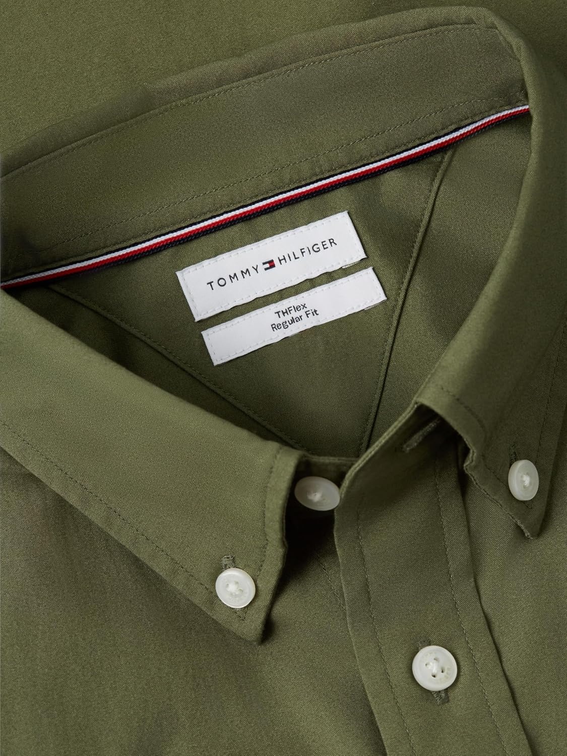 image:imageTommy Hilfiger Mens Long Sleeve Poplin Shirts in Regular Fit Mens Button Down Shirts Also Available in Big and TallGhost Fern
