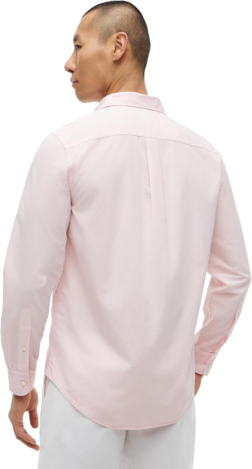 image:imageTommy Hilfiger Mens Long Sleeve Poplin Shirts in Regular Fit Mens Button Down Shirts Also Available in Big and TallPink Lily Solid