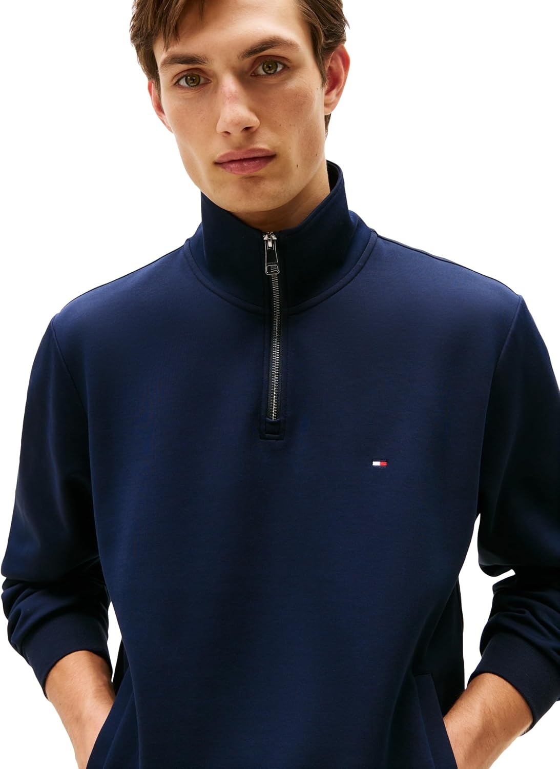 image:imageTommy Hilfiger Mens Medium Weight 14 Zip SweatshirtDesert Sky