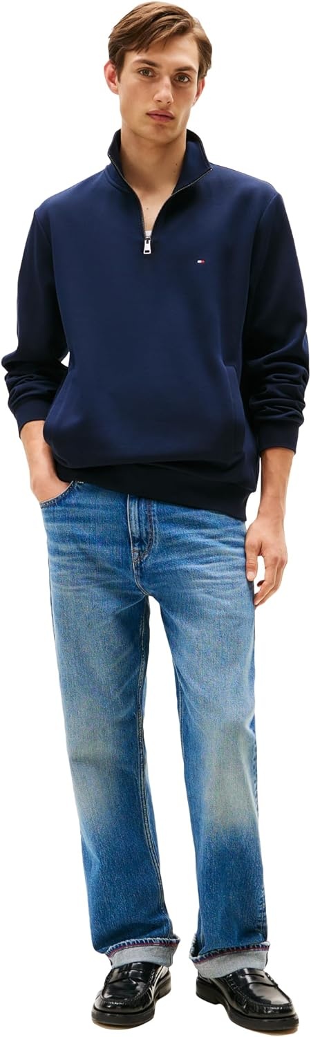 image:imageTommy Hilfiger Mens Medium Weight 14 Zip SweatshirtDesert Sky