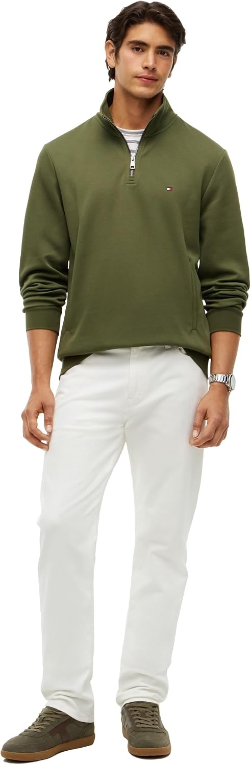 image:imageTommy Hilfiger Mens Medium Weight 14 Zip SweatshirtHuntsman Green