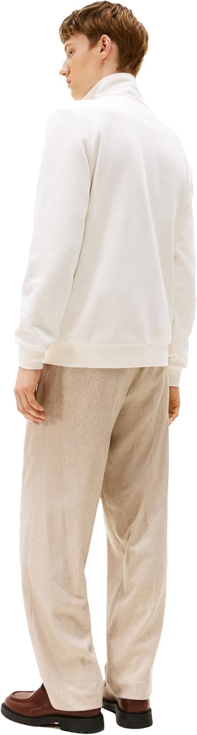 image:imageTommy Hilfiger Mens Medium Weight 14 Zip SweatshirtIvory Petal
