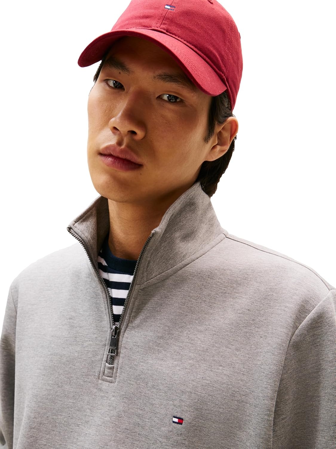 image:imageTommy Hilfiger Mens Medium Weight 14 Zip SweatshirtMedium Grey Heather