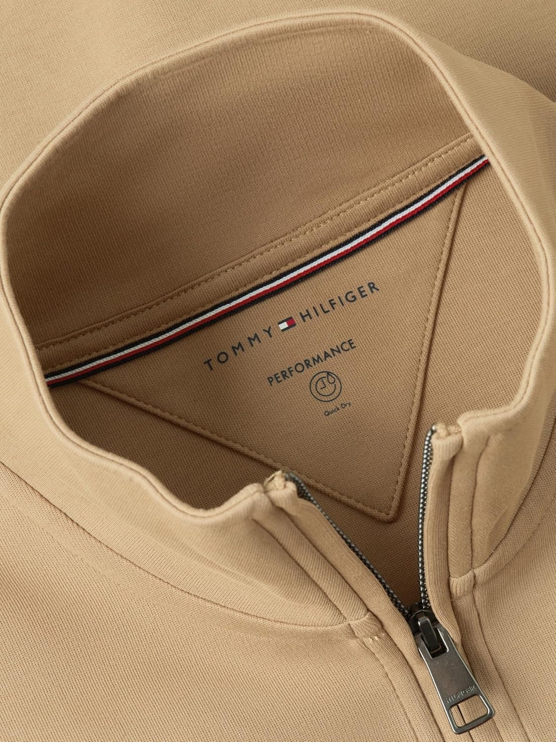 image:imageTommy Hilfiger Mens Medium Weight 14 Zip SweatshirtSafari Canvas