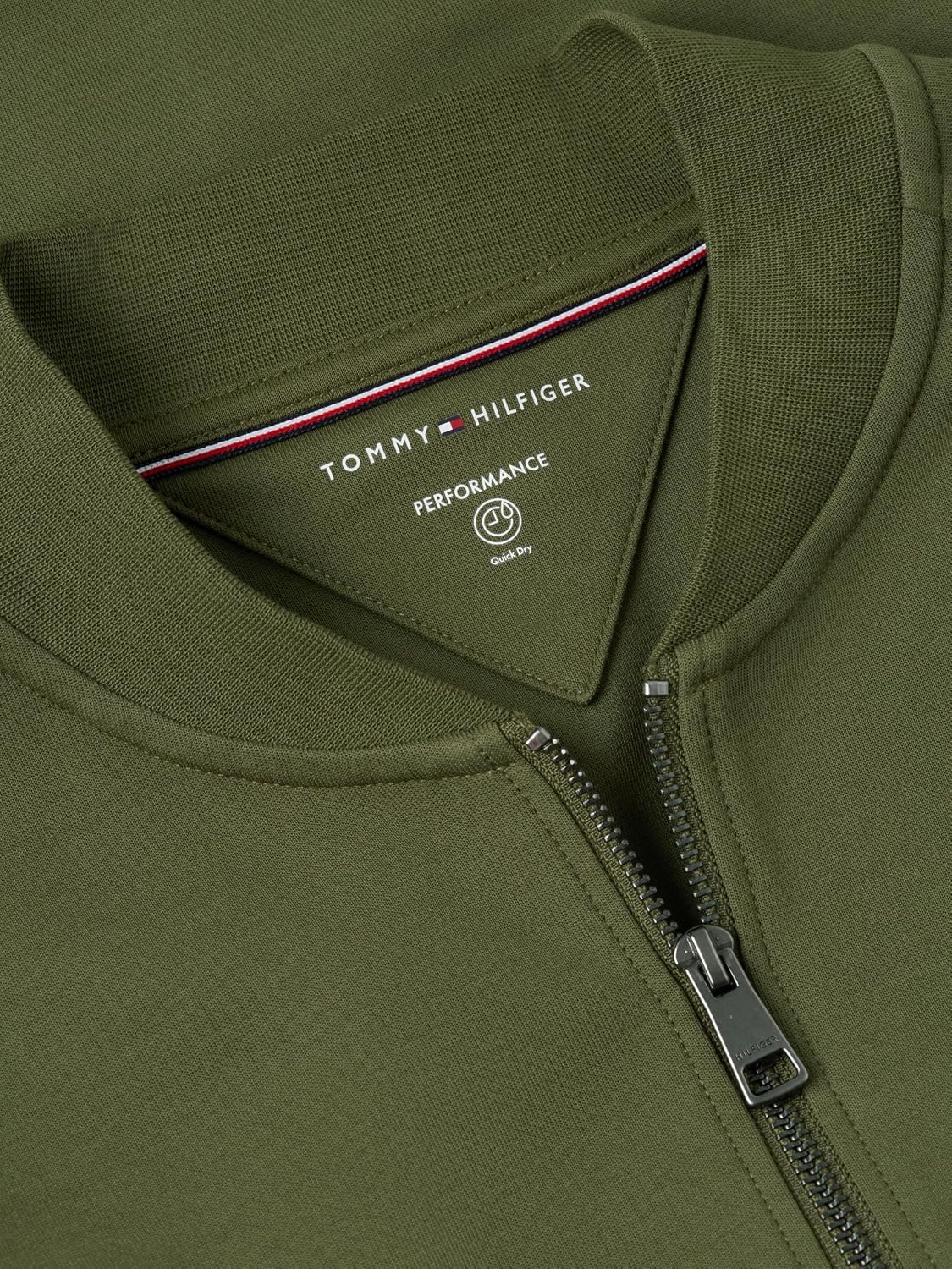 image:imageTommy Hilfiger Mens Medium Weight Cotton Zip Through Bomber SweatshirtHuntsman Green