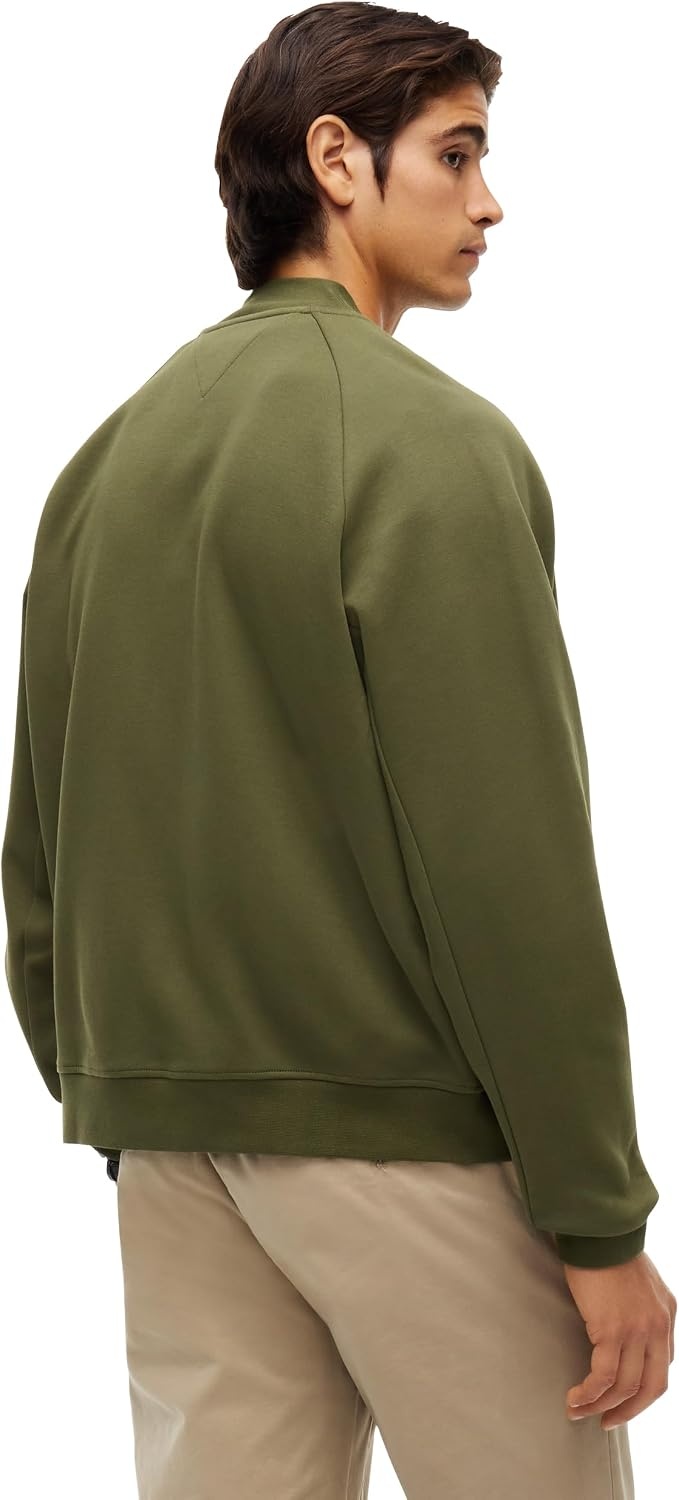 image:imageTommy Hilfiger Mens Medium Weight Cotton Zip Through Bomber SweatshirtHuntsman Green
