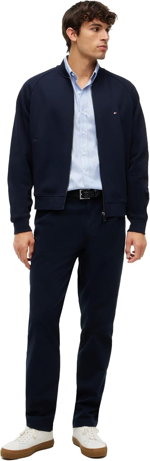 image:imageTommy Hilfiger Mens Medium Weight Cotton Zip Through Bomber SweatshirtNavy Blue