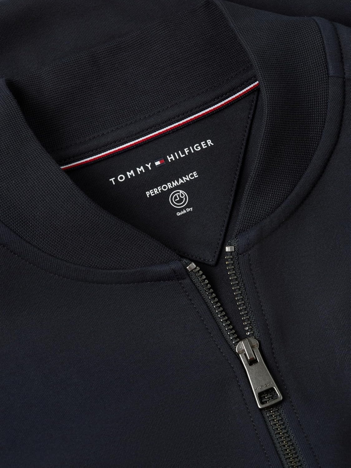 image:imageTommy Hilfiger Mens Medium Weight Cotton Zip Through Bomber SweatshirtNavy Blue