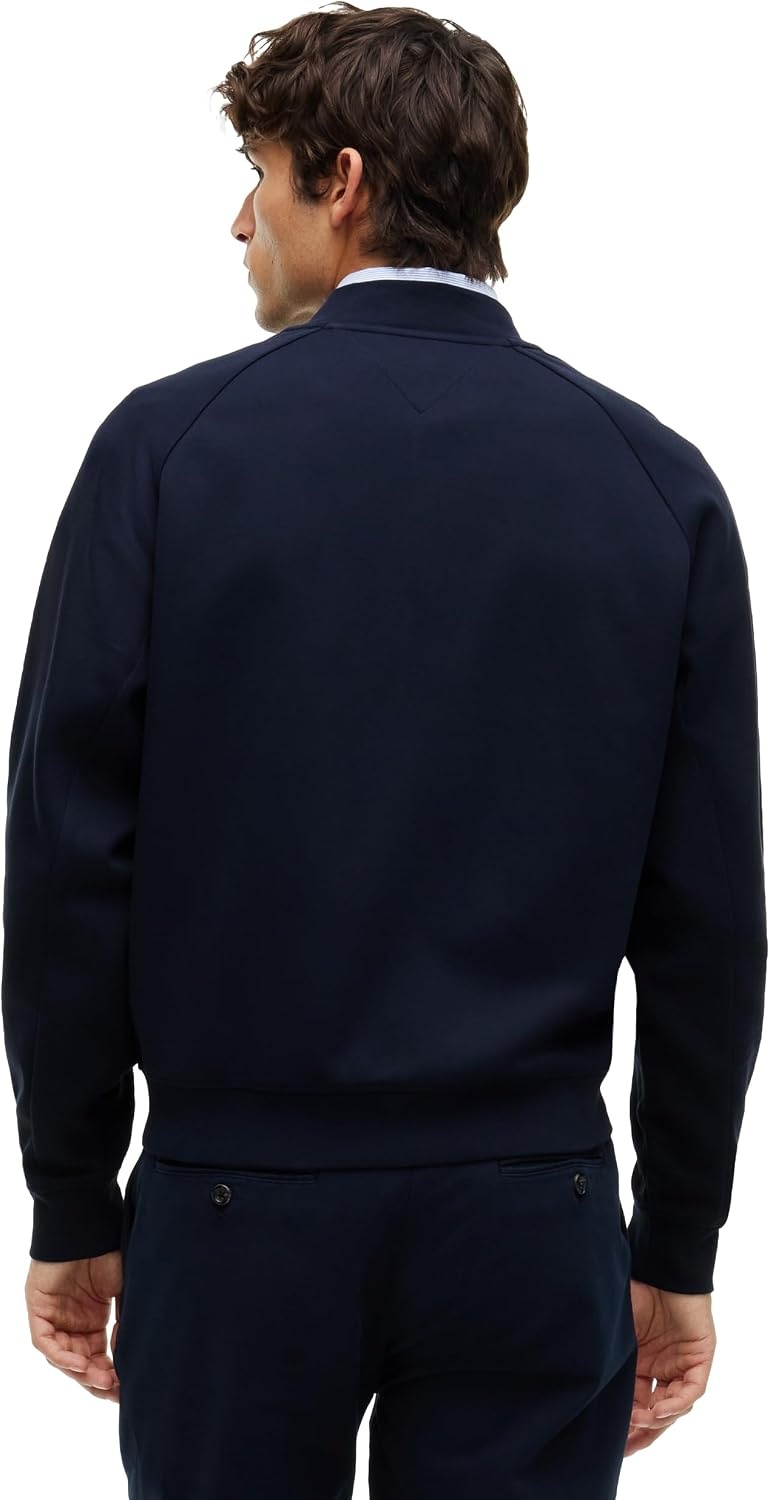 image:imageTommy Hilfiger Mens Medium Weight Cotton Zip Through Bomber SweatshirtNavy Blue