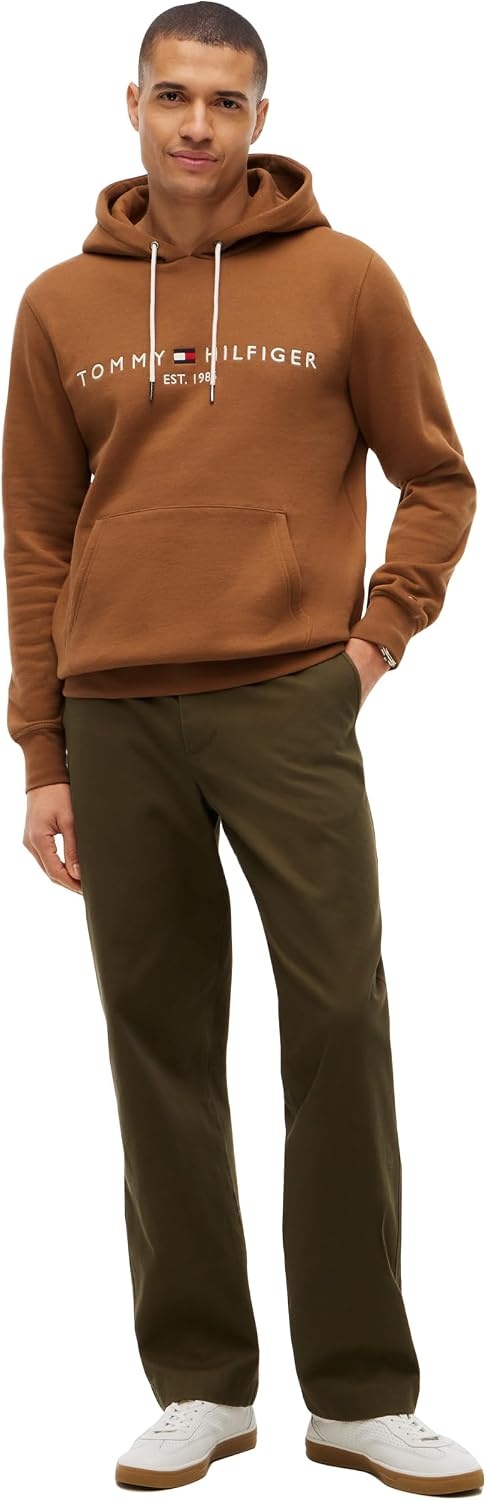 image:imageTommy Hilfiger Mens Medium Weight Fleece Hoodie Sweatshirt With Embroidered Logo Also Available in Big amp TallTimeless Tawny