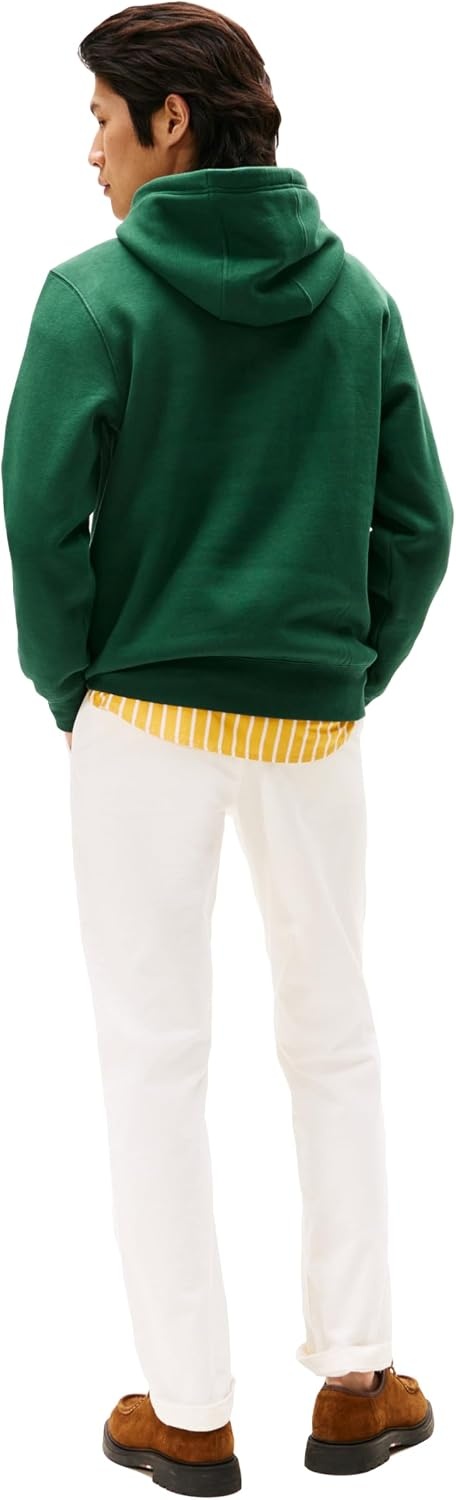 image:imageTommy Hilfiger Mens Medium Weight Fleece Hoodie Sweatshirt With Signature Stripe LogoOrnamental Green