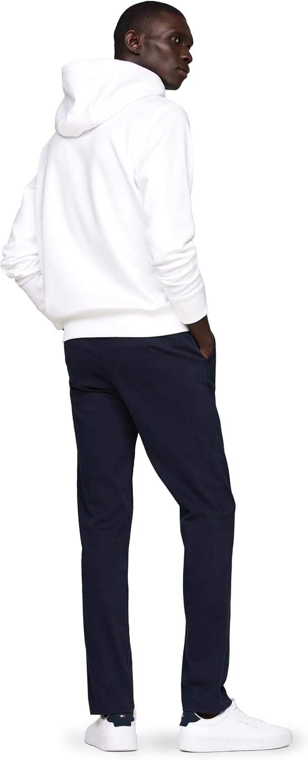 image:imageTommy Hilfiger Mens Medium Weight Fleece Hoodie Sweatshirt With Signature Stripe LogoWhite