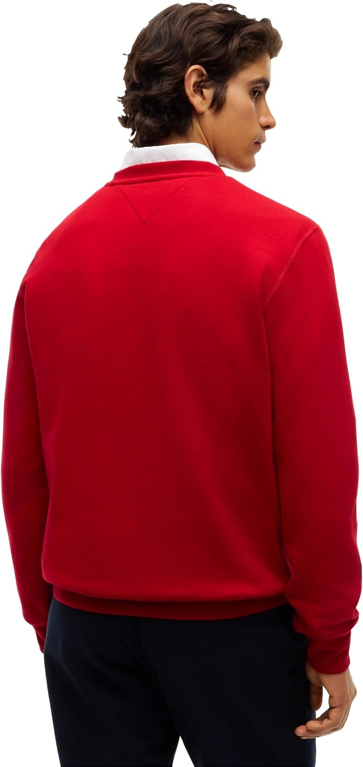 image:imageTommy Hilfiger Mens Medium Weight Fleece Pullover Crewneck SweatshirtMedium Red