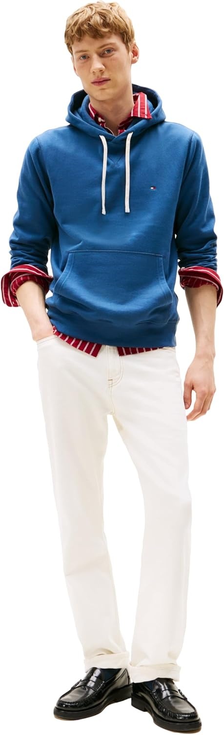 image:imageTommy Hilfiger Mens Ribbed Hoodie SweatshirtAegean Sea