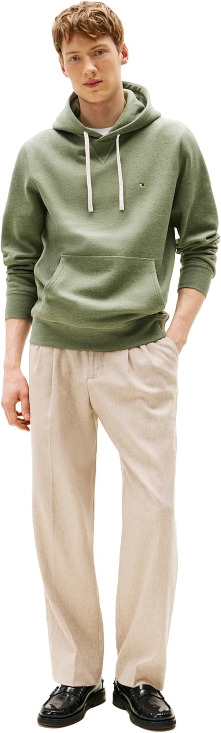 image:imageTommy Hilfiger Mens Ribbed Hoodie SweatshirtBattle Green Heather