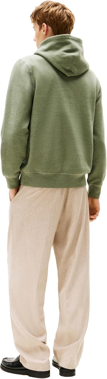 image:imageTommy Hilfiger Mens Ribbed Hoodie SweatshirtBattle Green Heather