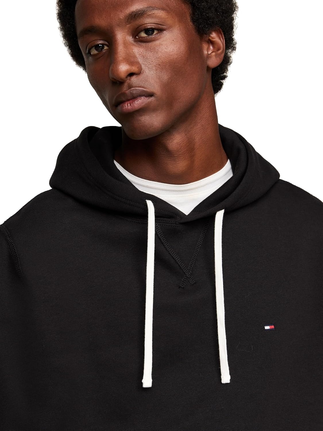 image:imageTommy Hilfiger Mens Ribbed Hoodie SweatshirtBlack