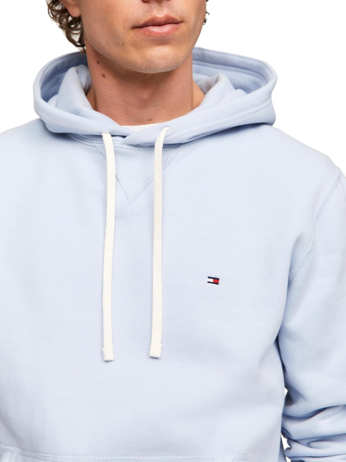 image:imageTommy Hilfiger Mens Ribbed Hoodie SweatshirtBreezy Blue