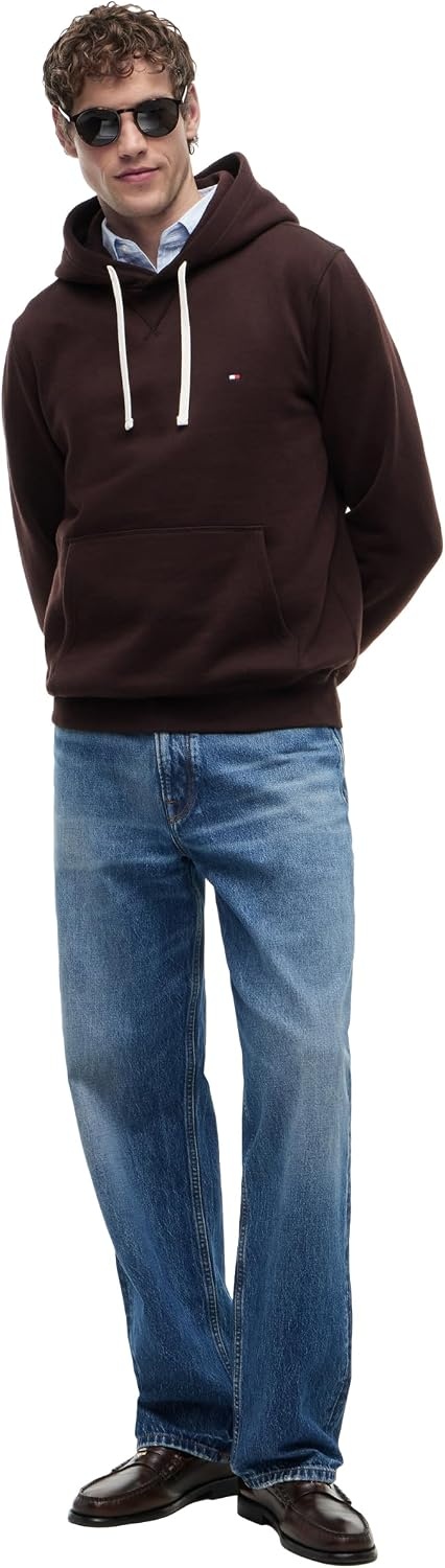 image:imageTommy Hilfiger Mens Ribbed Hoodie SweatshirtChocolate