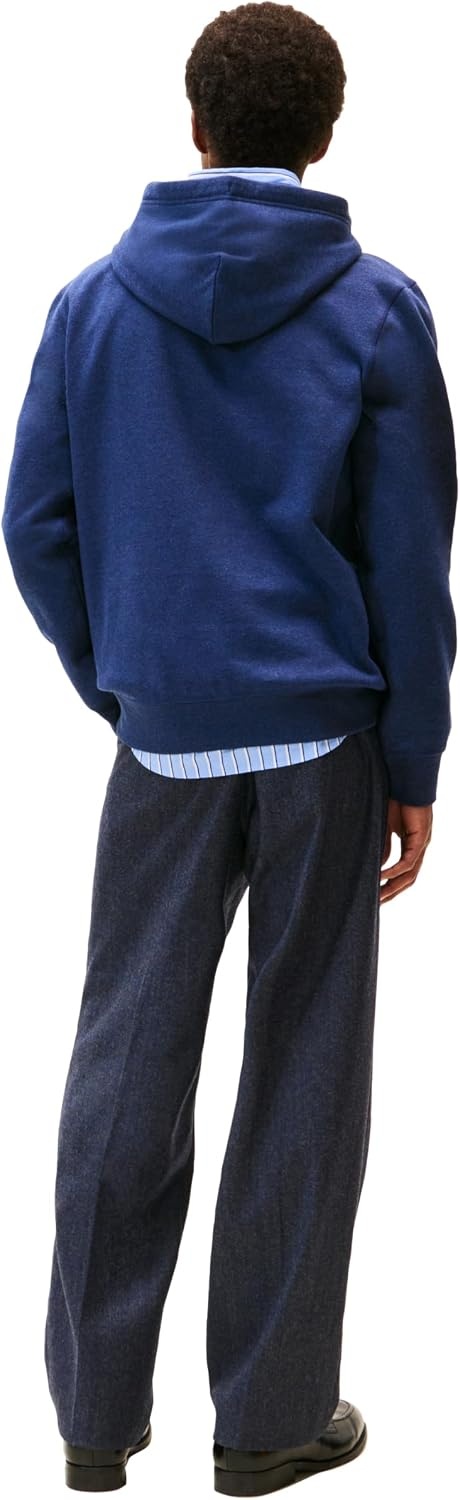 image:imageTommy Hilfiger Mens Ribbed Hoodie SweatshirtHeathered Blue