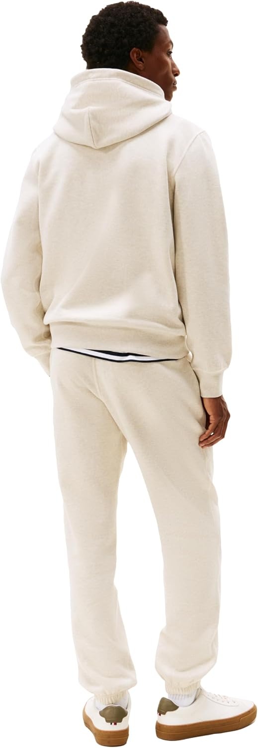 image:imageTommy Hilfiger Mens Ribbed Hoodie SweatshirtHeathered Oatmilk