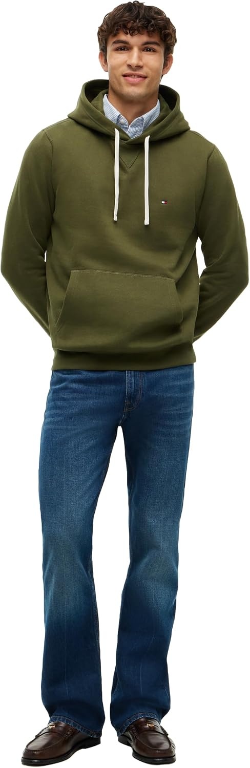 image:imageTommy Hilfiger Mens Ribbed Hoodie SweatshirtHuntsman Green