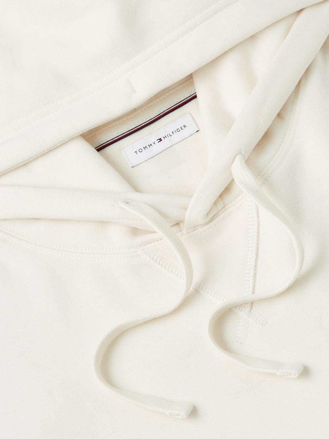 image:imageTommy Hilfiger Mens Ribbed Hoodie SweatshirtIvory Petal