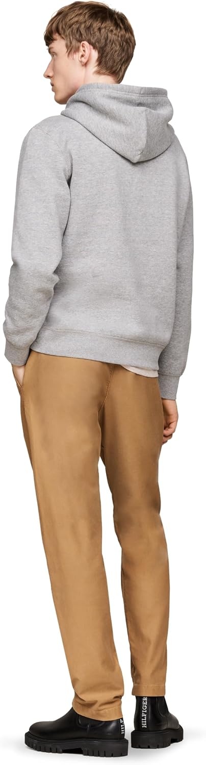 image:imageTommy Hilfiger Mens Ribbed Hoodie SweatshirtMedium Grey Heather