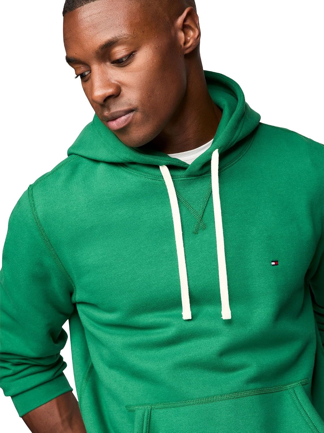 image:imageTommy Hilfiger Mens Ribbed Hoodie SweatshirtNouveau Green