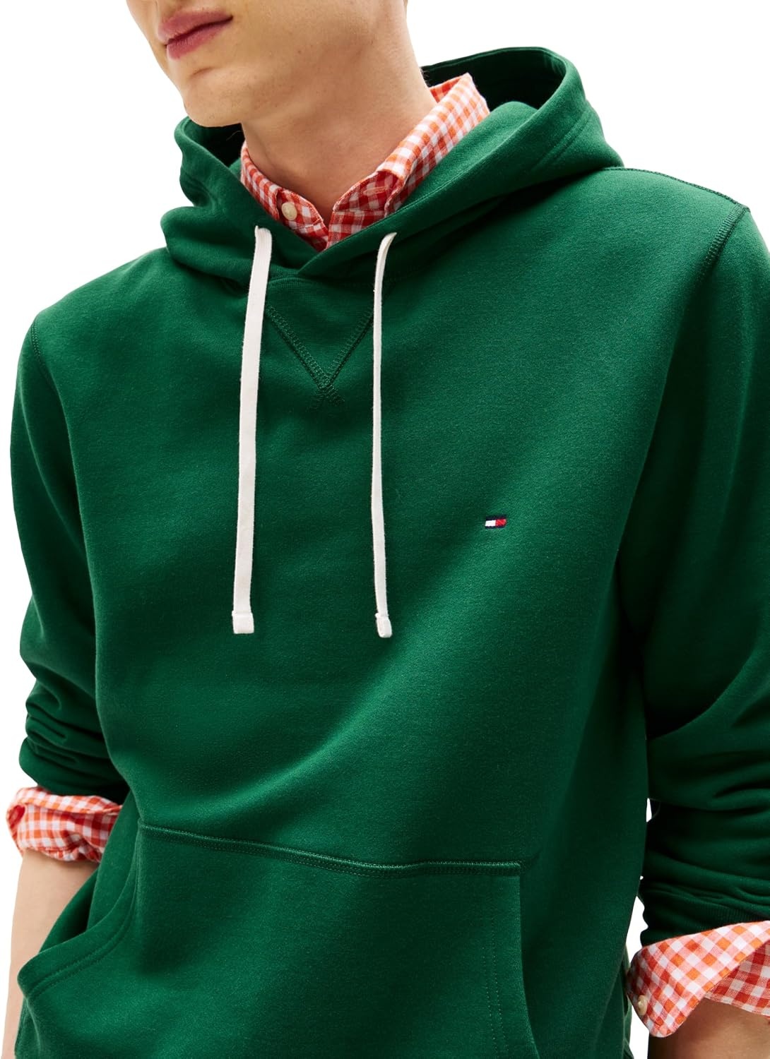 image:imageTommy Hilfiger Mens Ribbed Hoodie SweatshirtOrnamental Green