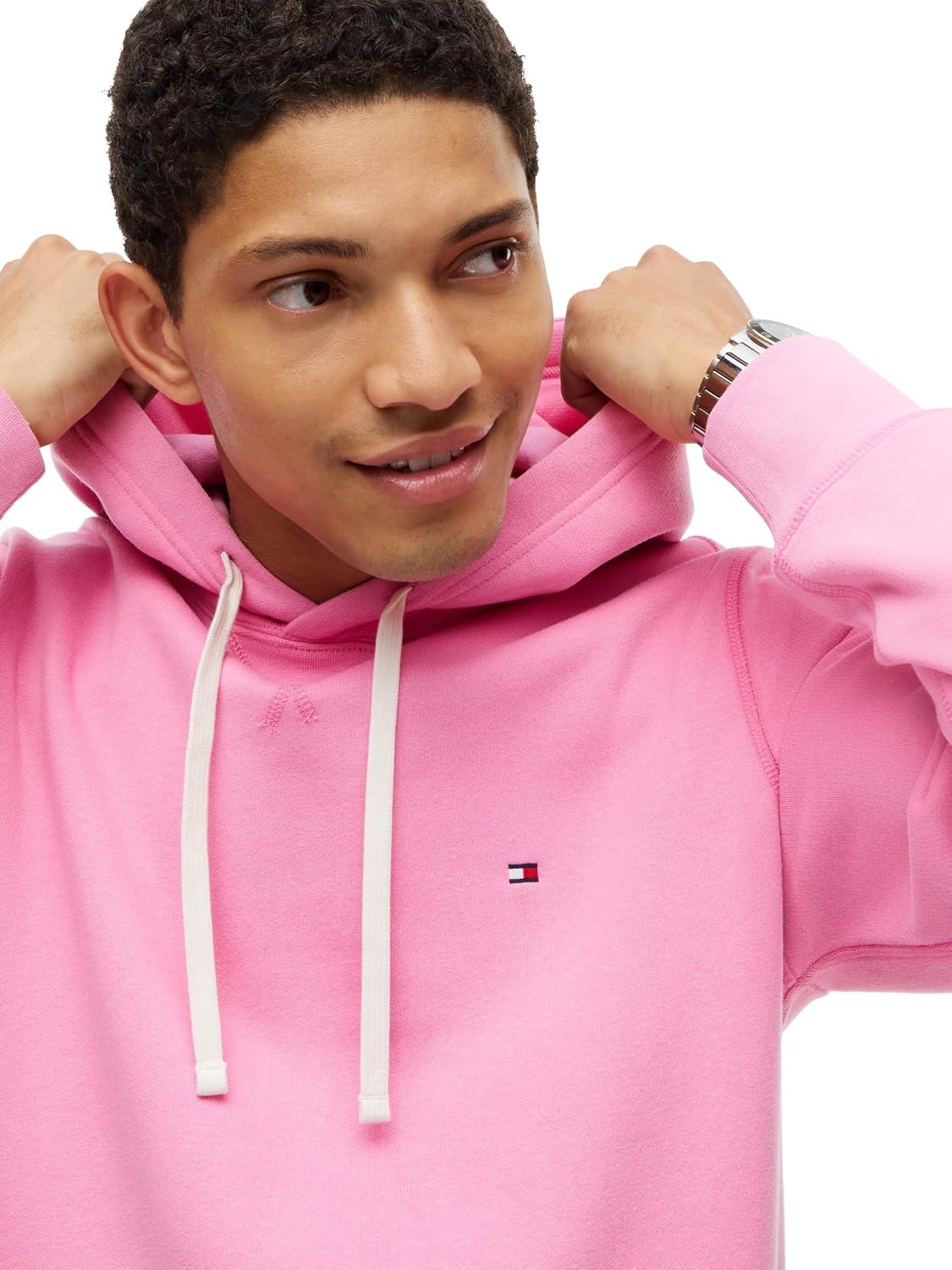 image:imageTommy Hilfiger Mens Ribbed Hoodie SweatshirtSynthetic Blush