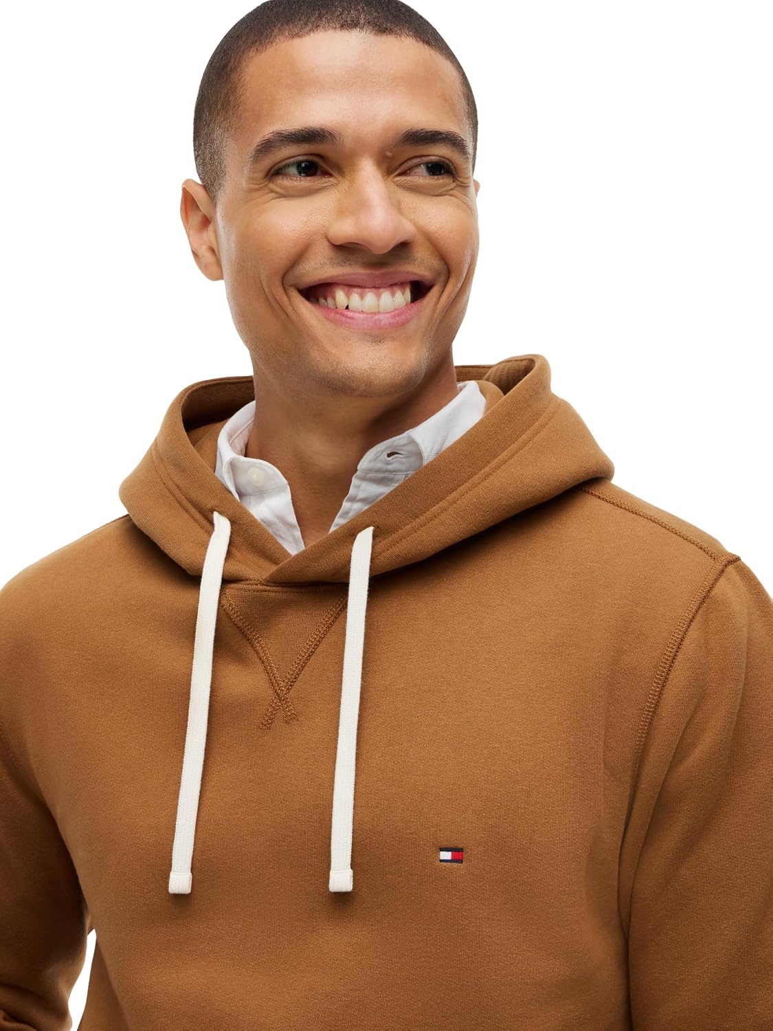 image:imageTommy Hilfiger Mens Ribbed Hoodie SweatshirtTimeless Tawny