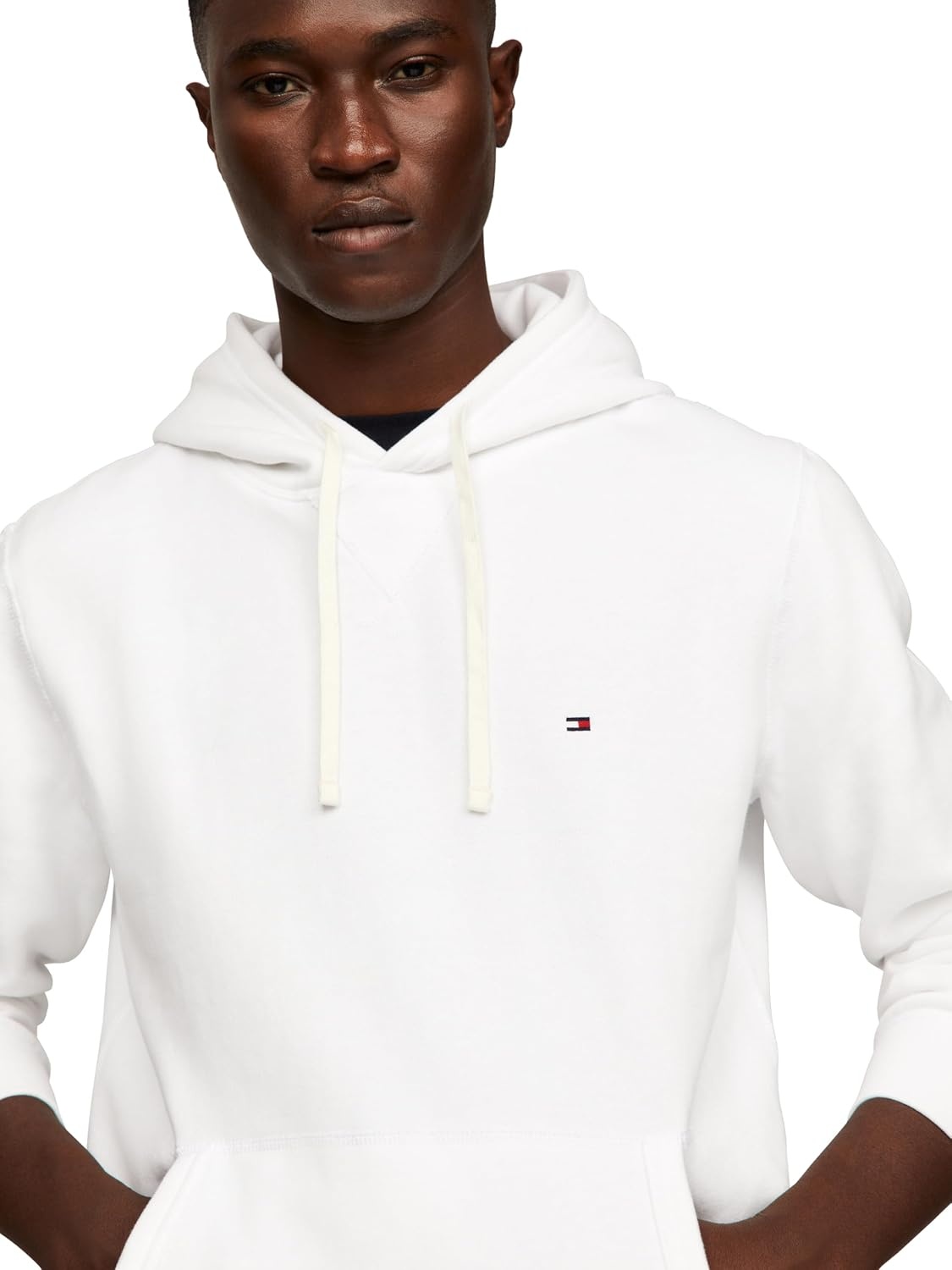 image:imageTommy Hilfiger Mens Ribbed Hoodie SweatshirtWhite