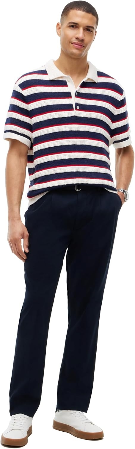 image:imageTommy Hilfiger Mens Short Sleeve Casual Knit Polo ShirtsIvory PetalCarbon NavyMedium Red
