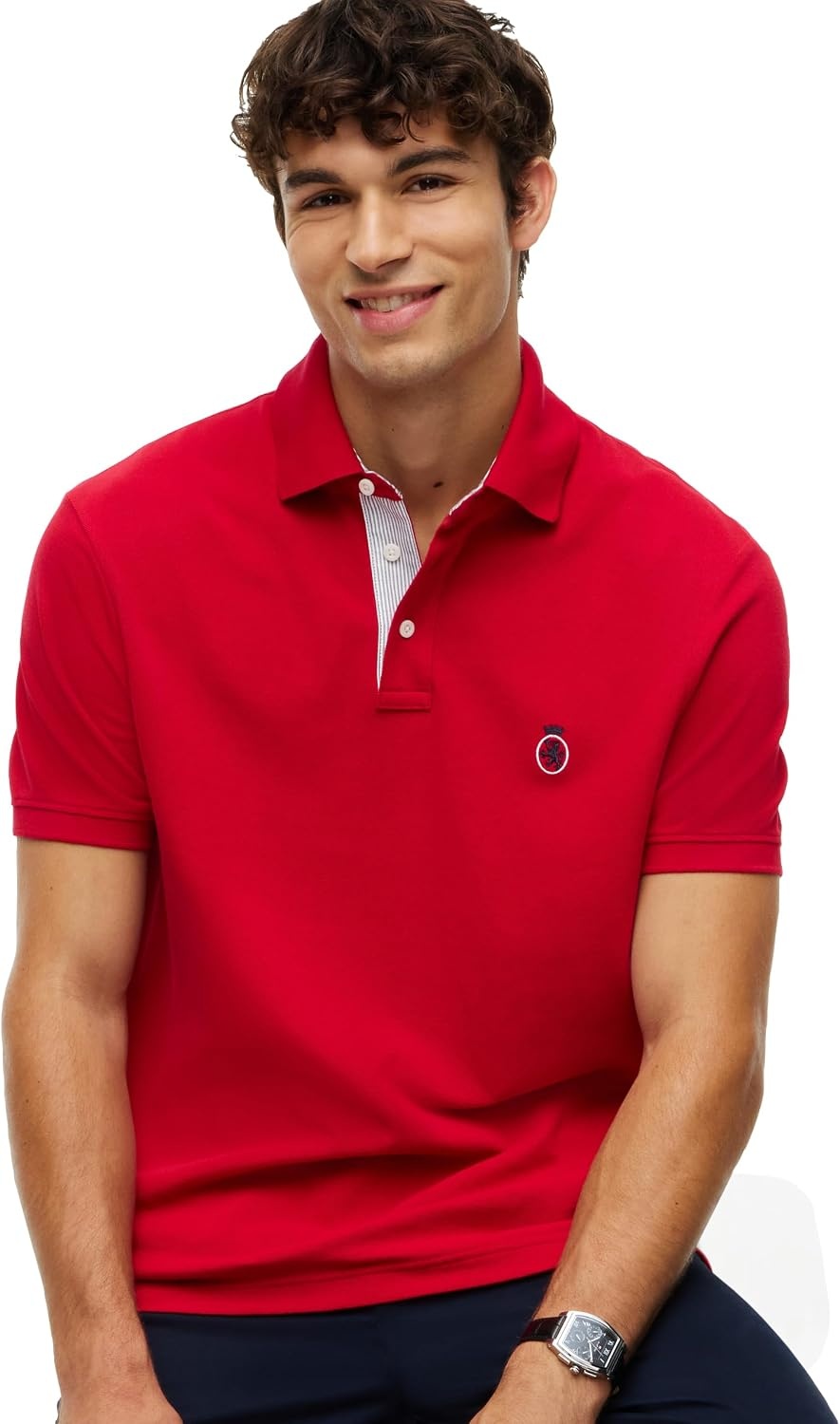 image:imageTommy Hilfiger Mens Short Sleeve Casual Polo Shirts in Classic Fit with Embroidered Crest DesignMedium Red
