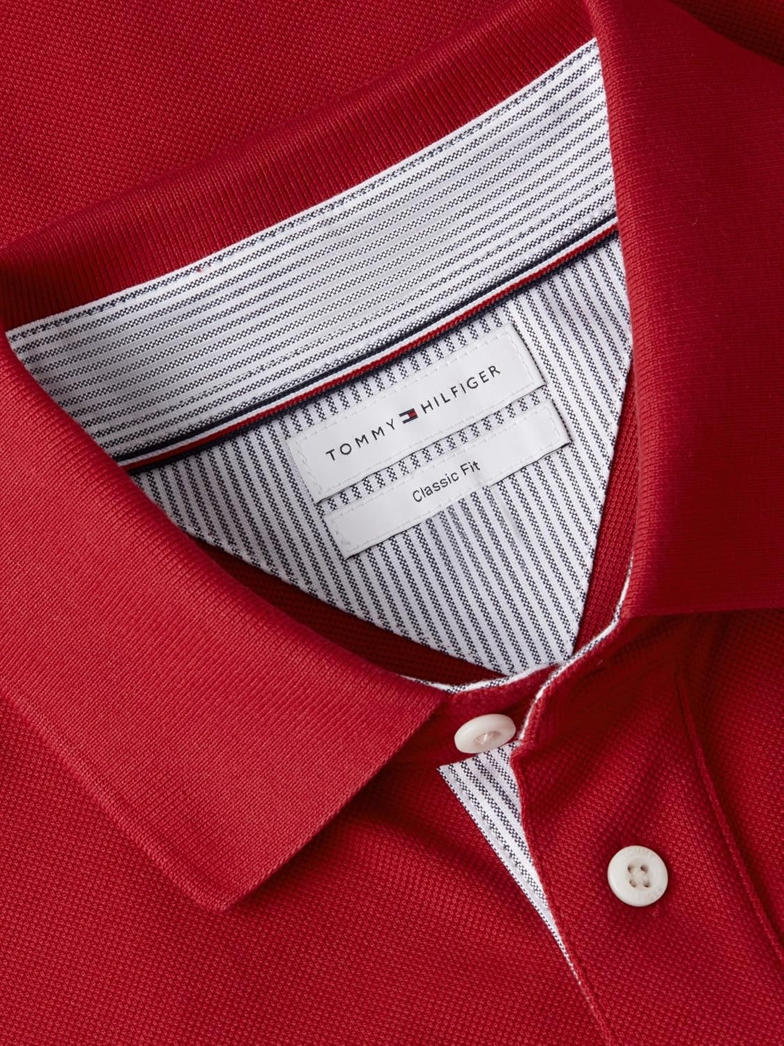 image:imageTommy Hilfiger Mens Short Sleeve Casual Polo Shirts in Classic Fit with Embroidered Crest DesignMedium Red