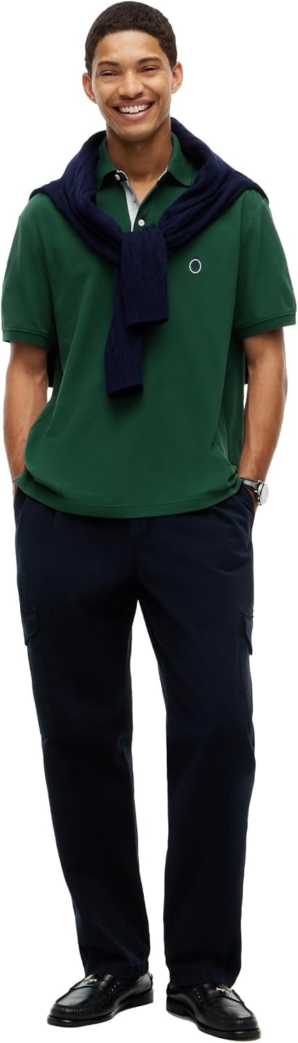 image:imageTommy Hilfiger Mens Short Sleeve Casual Polo Shirts in Classic Fit with Embroidered Crest DesignOrnamental Green