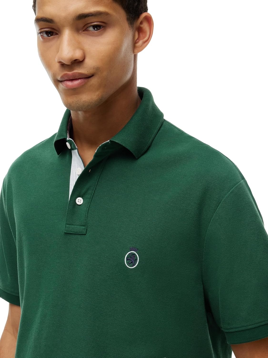 image:imageTommy Hilfiger Mens Short Sleeve Casual Polo Shirts in Classic Fit with Embroidered Crest DesignOrnamental Green