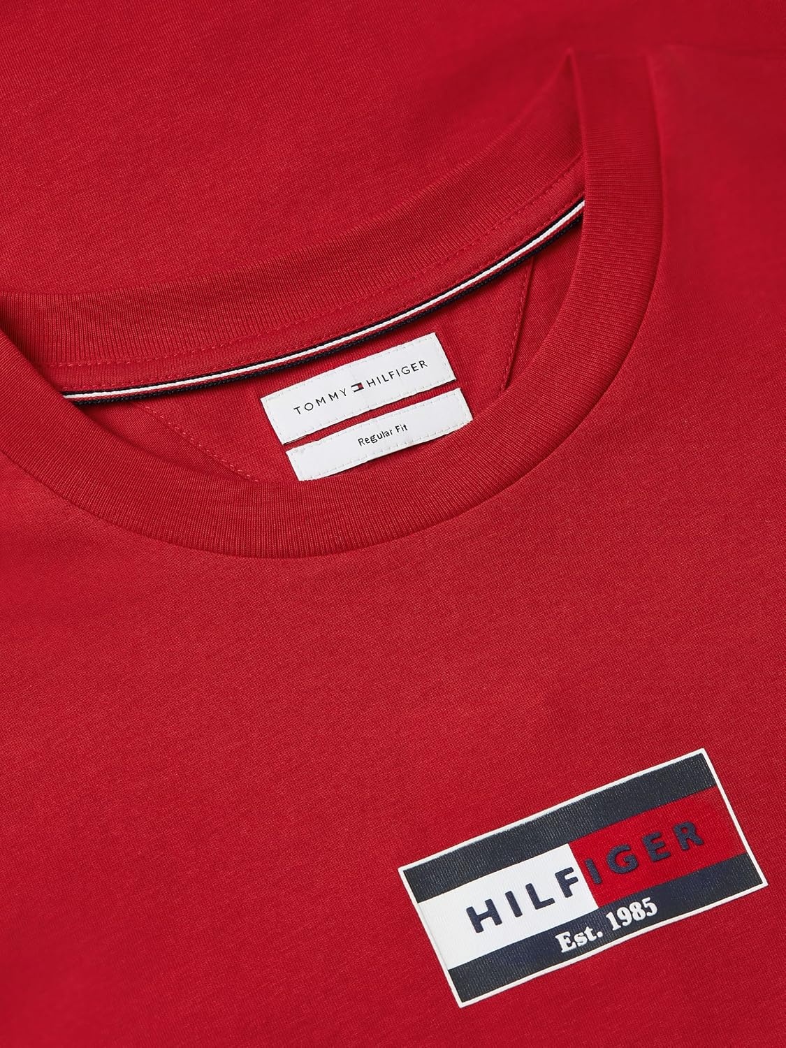 image:imageTommy Hilfiger Mens Short Sleeve Cotton Crewneck Flag Graphic TShirtsMedium Red