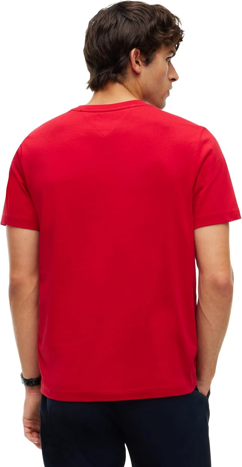 image:imageTommy Hilfiger Mens Short Sleeve Cotton Crewneck Flag Graphic TShirtsMedium Red