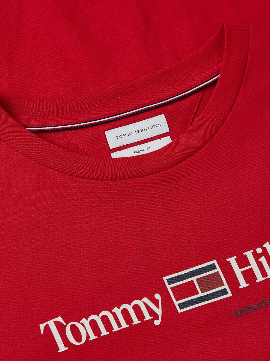 image:imageTommy Hilfiger Mens Short Sleeve Cotton Crewneck Logo Graphic TShirtsMedium Red