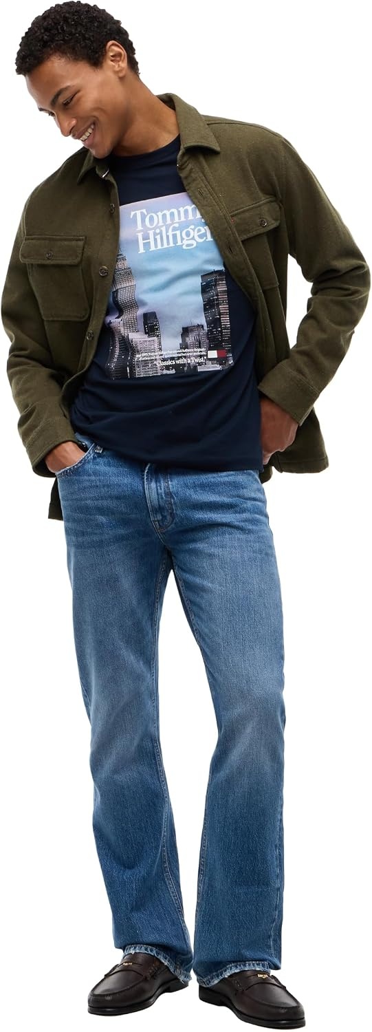 image:imageTommy Hilfiger Mens Short Sleeve Cotton Crewneck Photo Graphic TShirtsNavy Blue