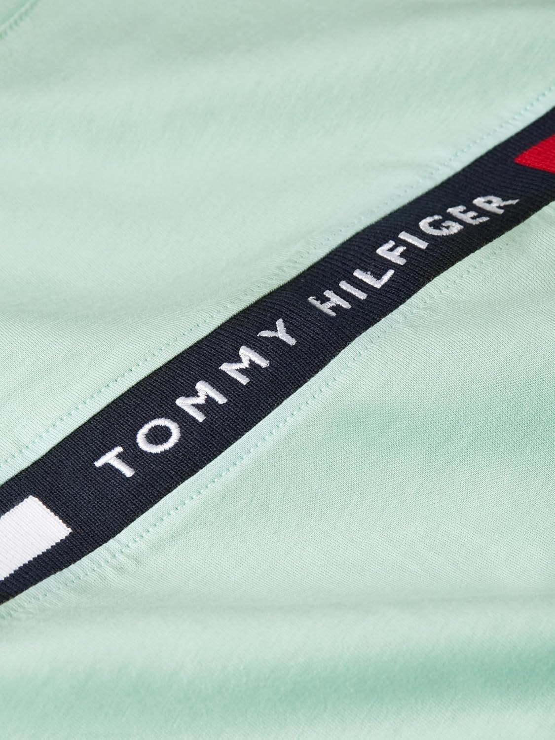 image:imageTommy Hilfiger Mens Short Sleeve Cotton Graphic TShirts with Signature Stripe Logo Also Available in Big amp TallCrushed Mint