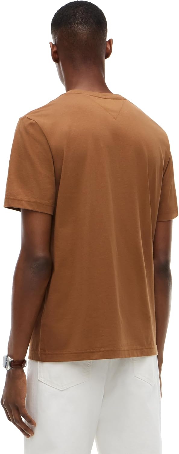 image:imageTommy Hilfiger Mens Short Sleeve Cotton Graphic TShirts with Signature Stripe Logo Also Available in Big amp TallTimeless Tawny