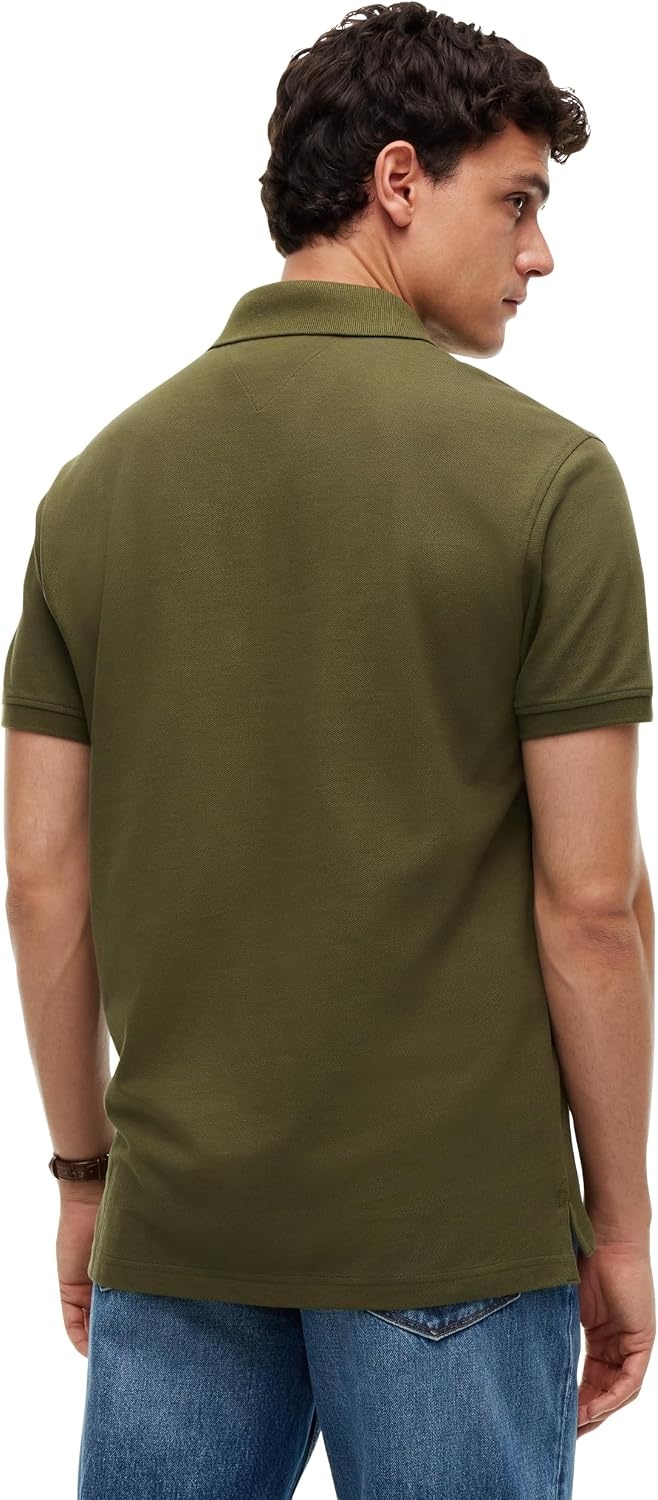 image:imageTommy Hilfiger Mens Short Sleeve Polo Shirts in Classic Fit with Stretch and Organic Pique CottonHuntsman Green