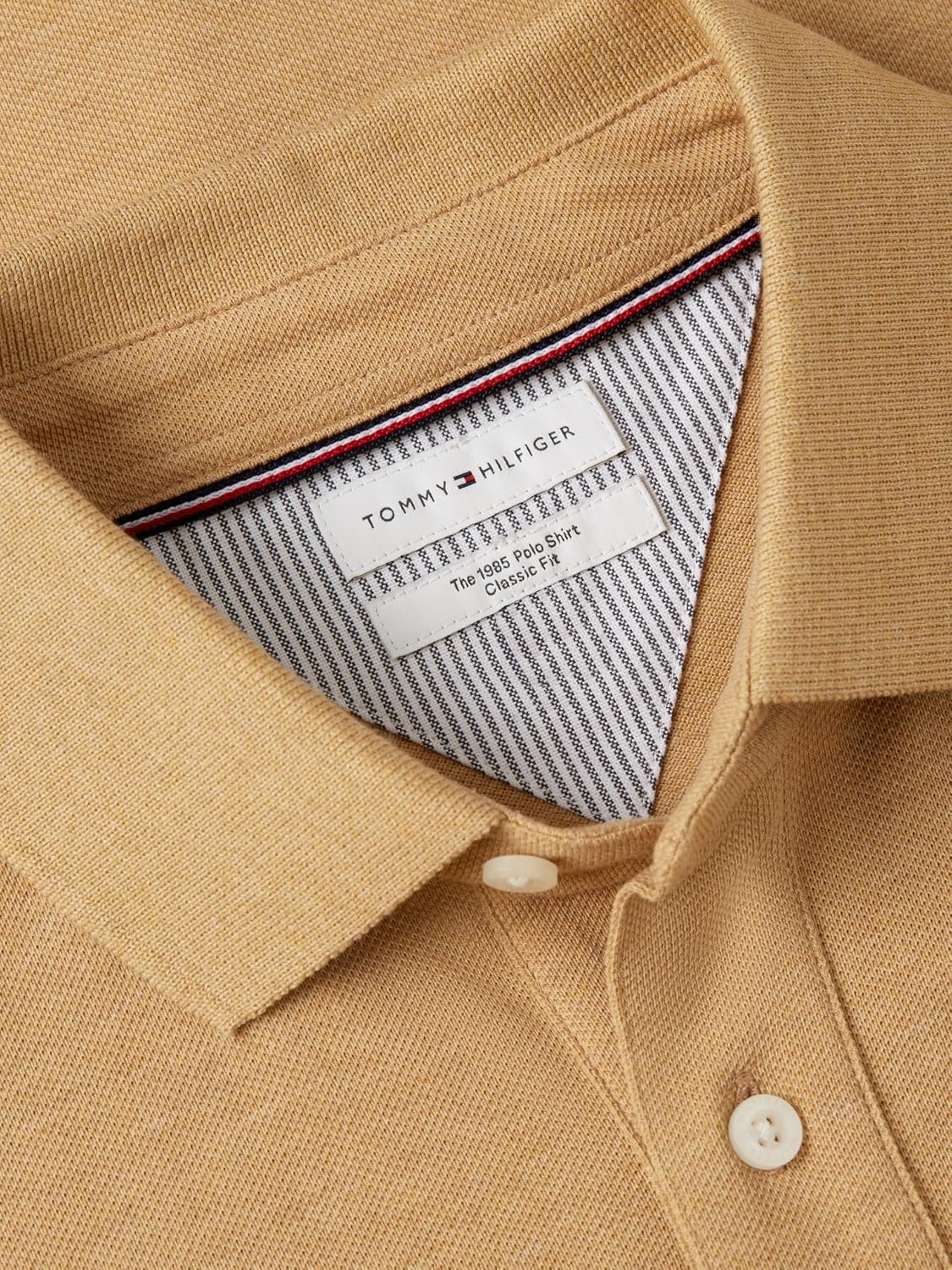 image:imageTommy Hilfiger Mens Short Sleeve Polo Shirts in Classic Fit with Stretch and Organic Pique CottonSahara Heather
