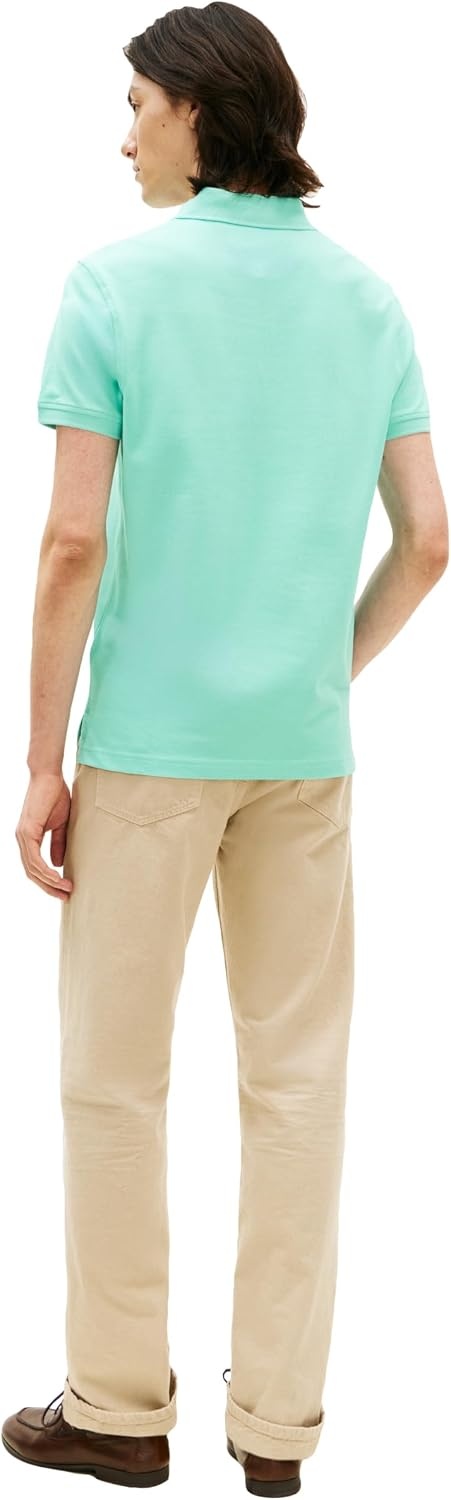 image:imageTommy Hilfiger Mens Short Sleeve Polo Shirts in Regular Fit With Stretch and Organic Pique CottonArctic Aqua