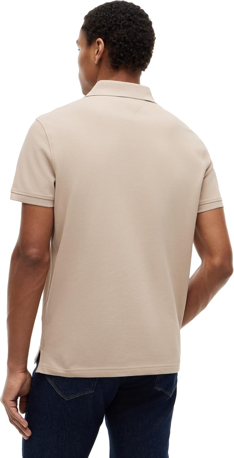 image:imageTommy Hilfiger Mens Short Sleeve Polo Shirts in Regular Fit With Stretch and Organic Pique CottonBatique Khaki