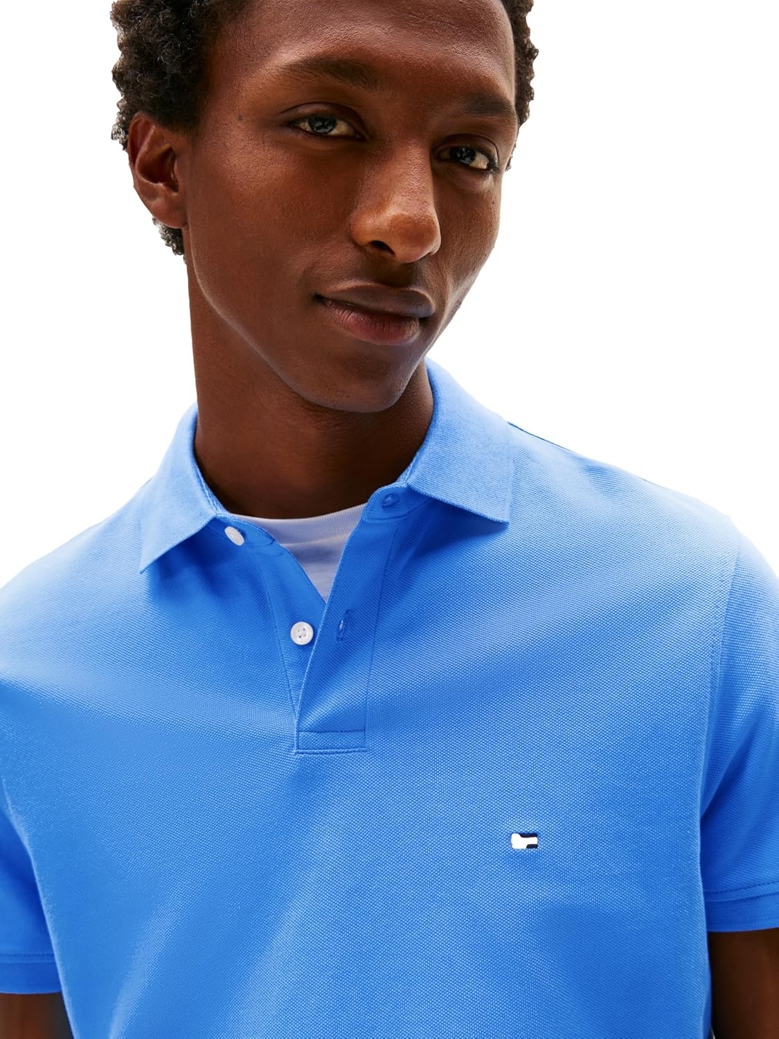 image:imageTommy Hilfiger Mens Short Sleeve Polo Shirts in Regular Fit With Stretch and Organic Pique CottonBlue Spell