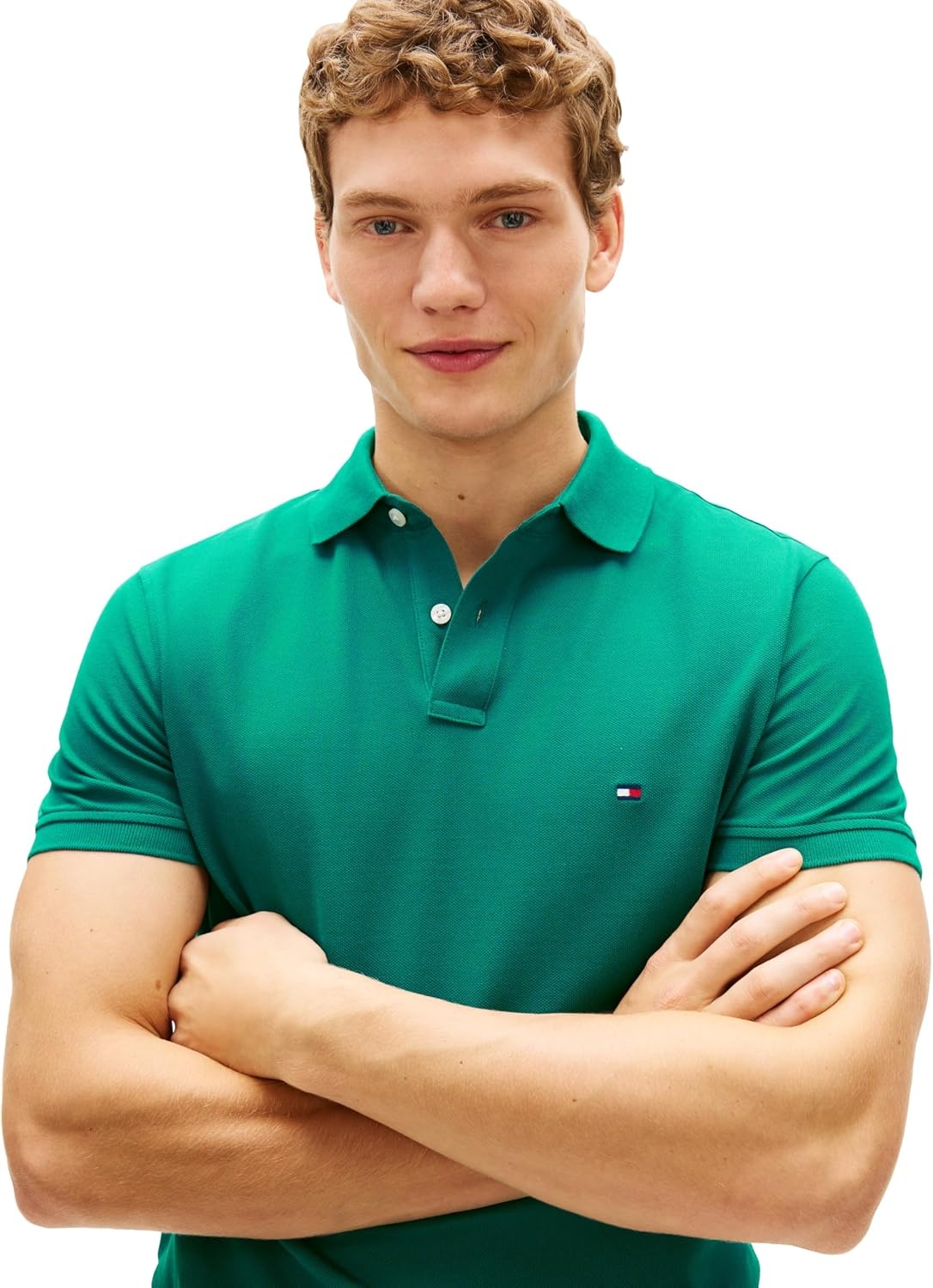 image:imageTommy Hilfiger Mens Short Sleeve Polo Shirts in Regular Fit With Stretch and Organic Pique CottonDeep Ocean